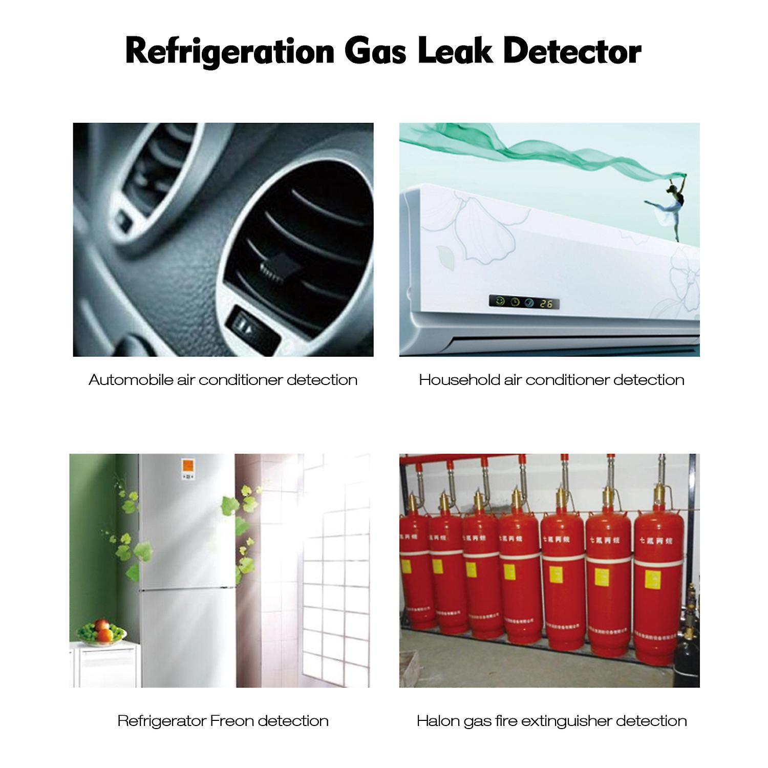 Grey Refrigeration Gas Leak Detector Freon Leak Tester Portable Halogen Leakage Detector Checker With High Sensitivity For Car Air Conditioner