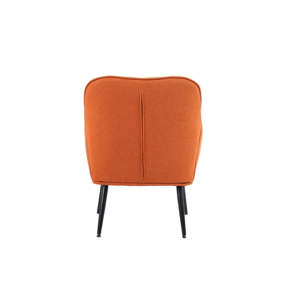 Modern Sloped Arms Armchair Orange Velvet Barrel Chair Lounge Chairs Button Tufted Dining Desk Chairs Single Sofa Side Chairs