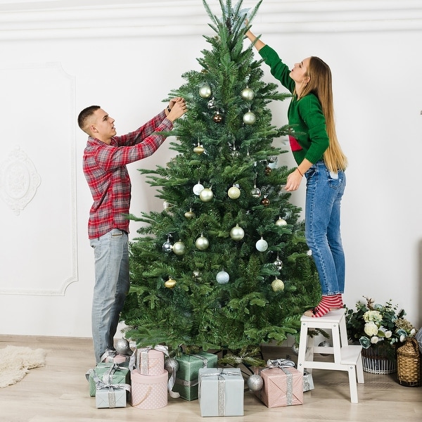 8/9 FT PE and PVC Christmas Tree Simulate Nature Advanced Materials Premium Hinged Spruce Artificial Douglas Firs Tree