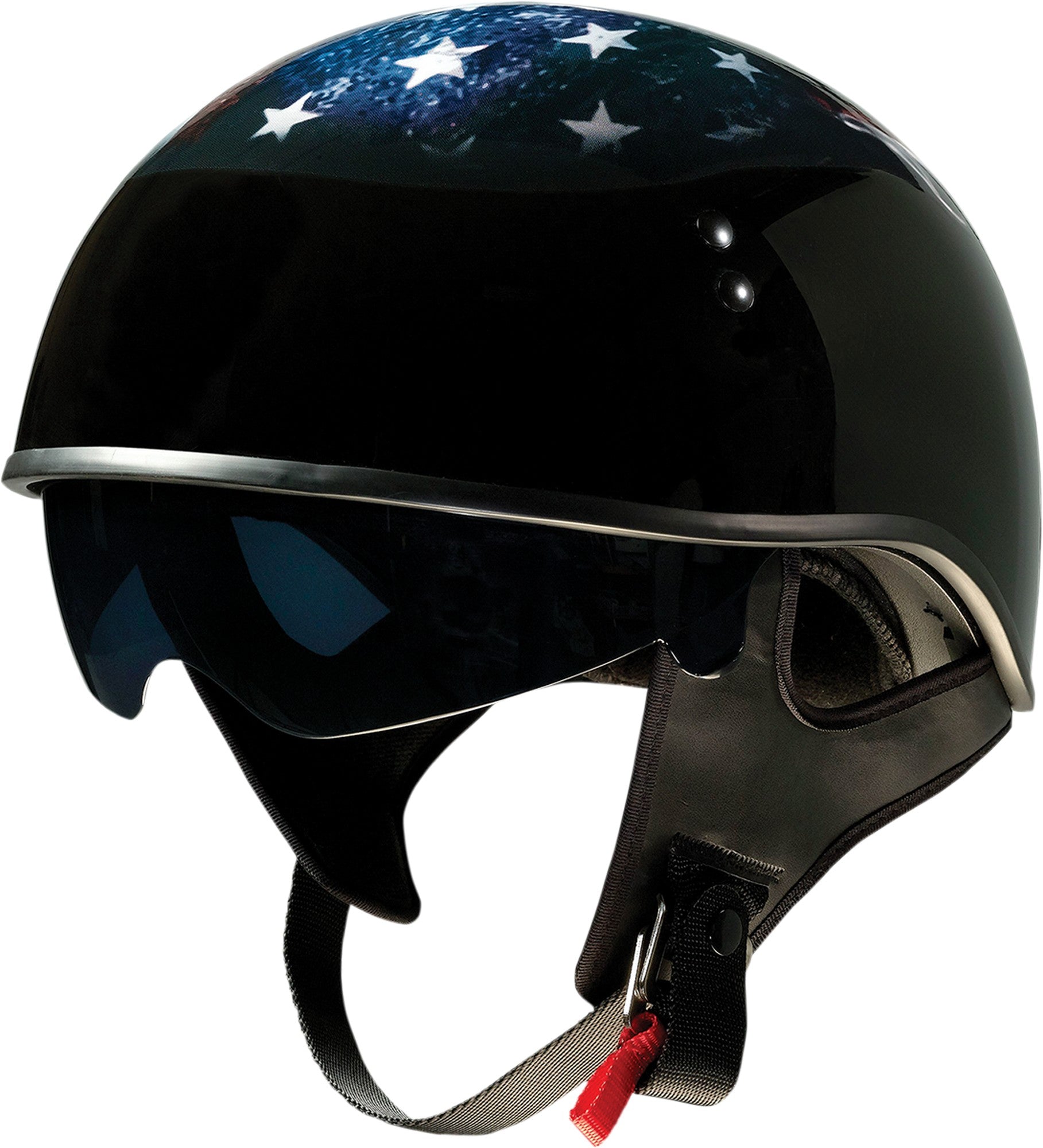 Z1R Vagrant USA Skull Motorcycle Half Helmet Black XL