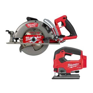 MW M18 FUEL 18V Lithium-Ion Cordless 7-14 in. Rear Handle Circular Saw wFUEL Jigsaw 2830-20-2737-20