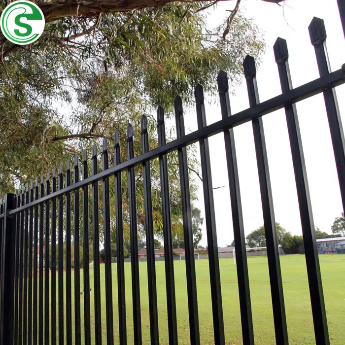 Ornamental Villa Garden Pool Decorative Outdoor Fence Post Customized Tubular Steel Fence Post Wrought Iron Black fencing