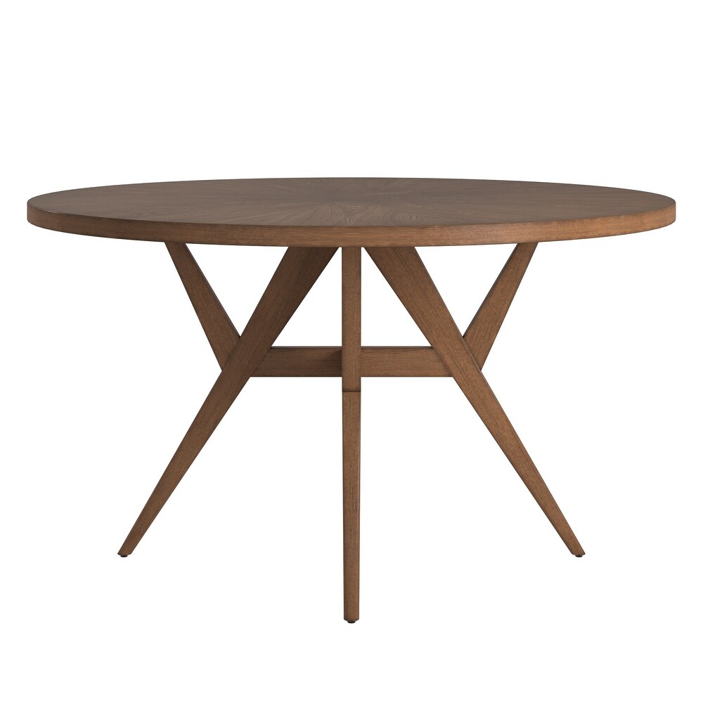 Sheeba Round Mid Century Modern Walnut Base Dining Table by iNSPIRE Q Modern