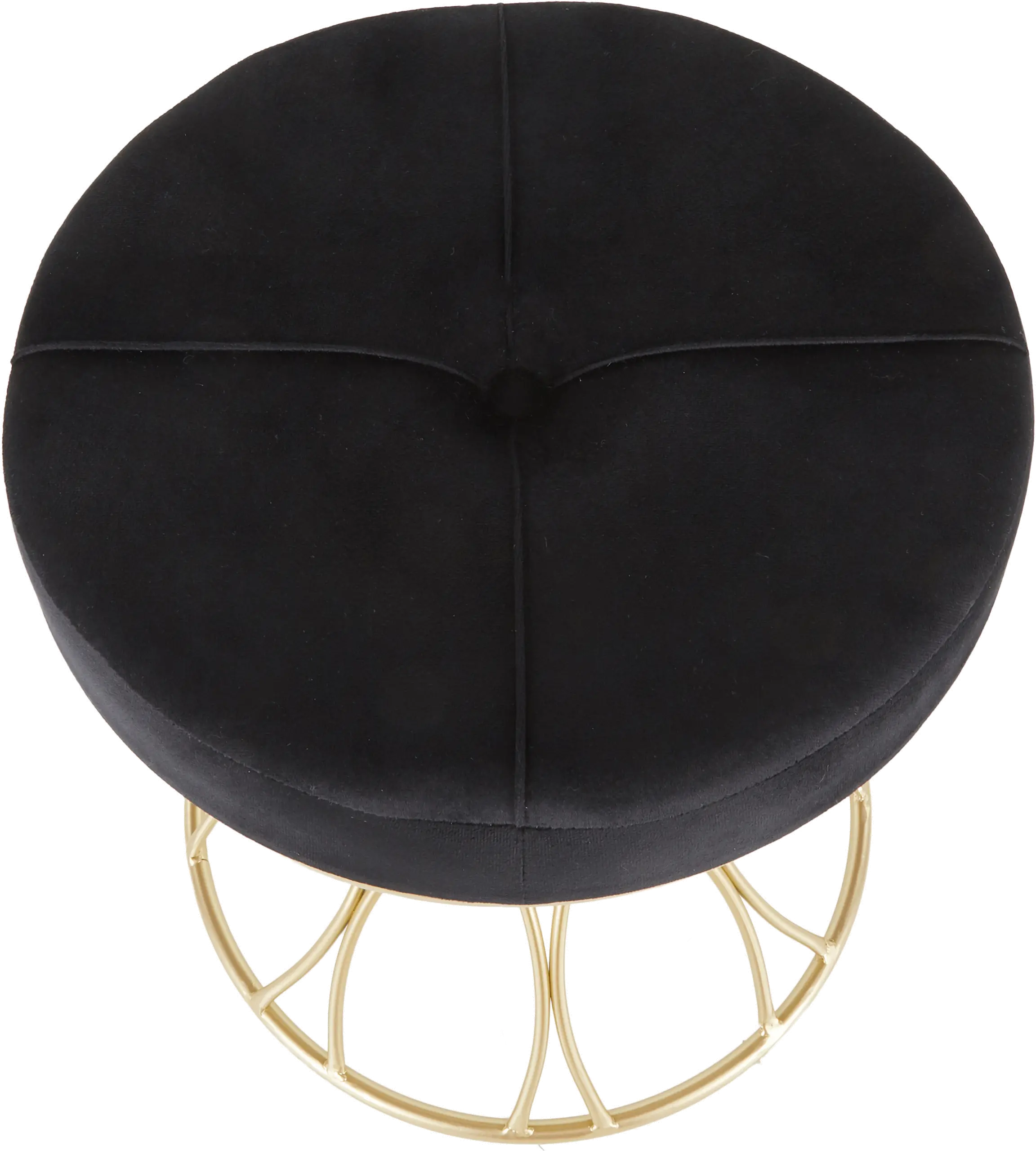 Black Velvet Vanity Stool