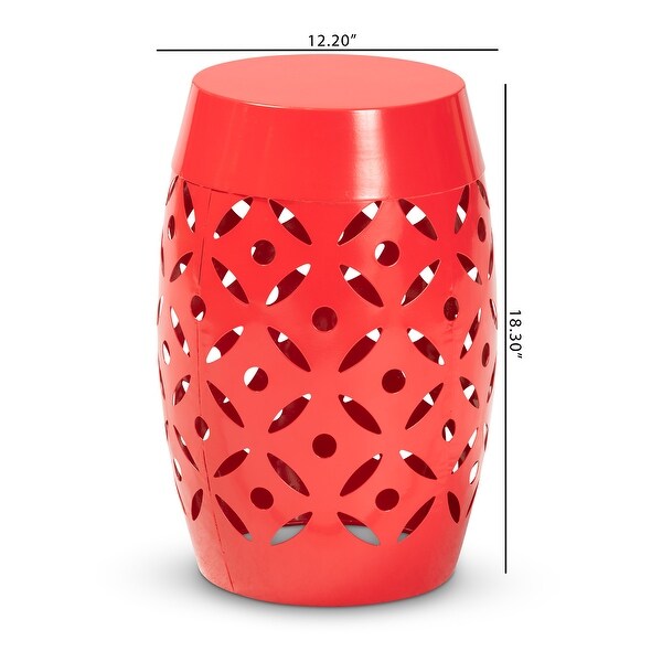 Hallie Modern and Contemporary Red Finished Metal Outdoor Side Table