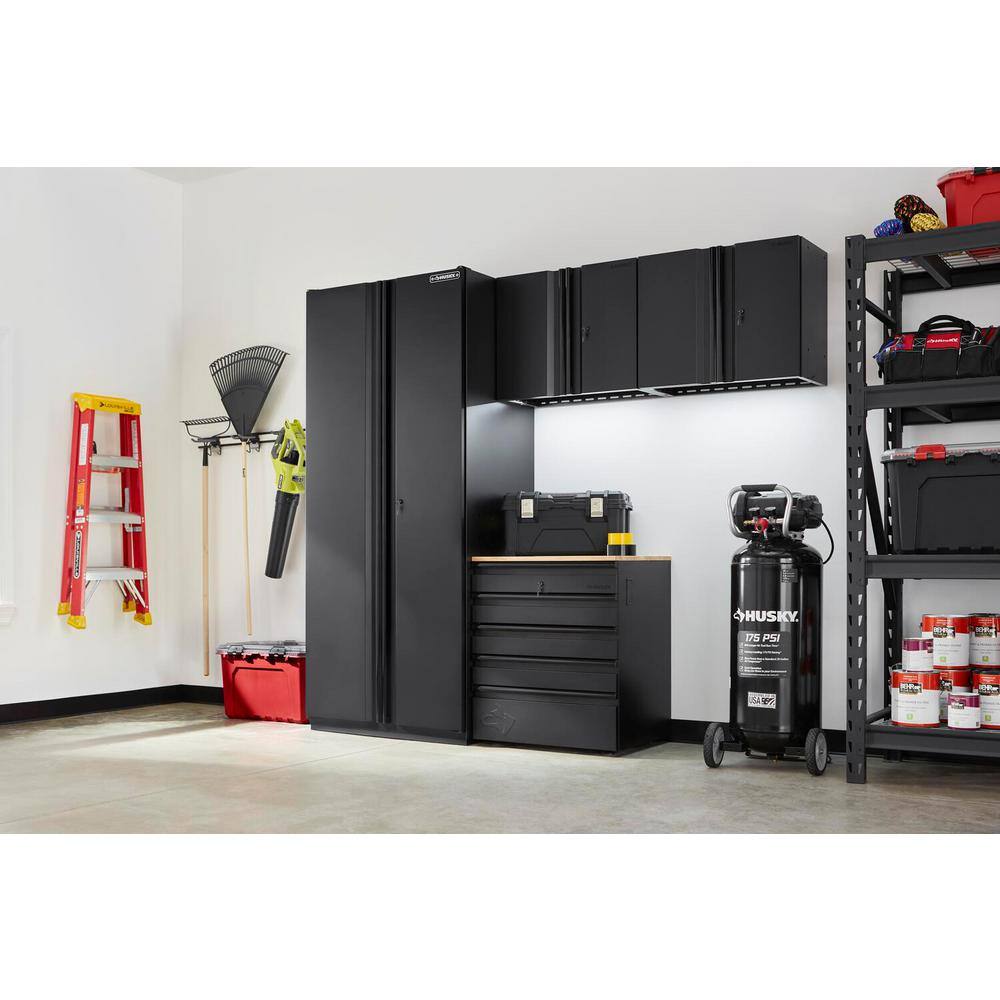 Husky 4-Piece Heavy Duty Welded Steel Garage Storage System in Black (92 in. W x 81 in. H x 24 in. D) HTC411020