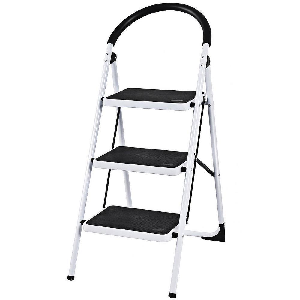 ANGELES HOME 3.54 ft. Metal Step Ladder 330 lbs. Load Capacity 5 ft. Reach Height M35-8TL310