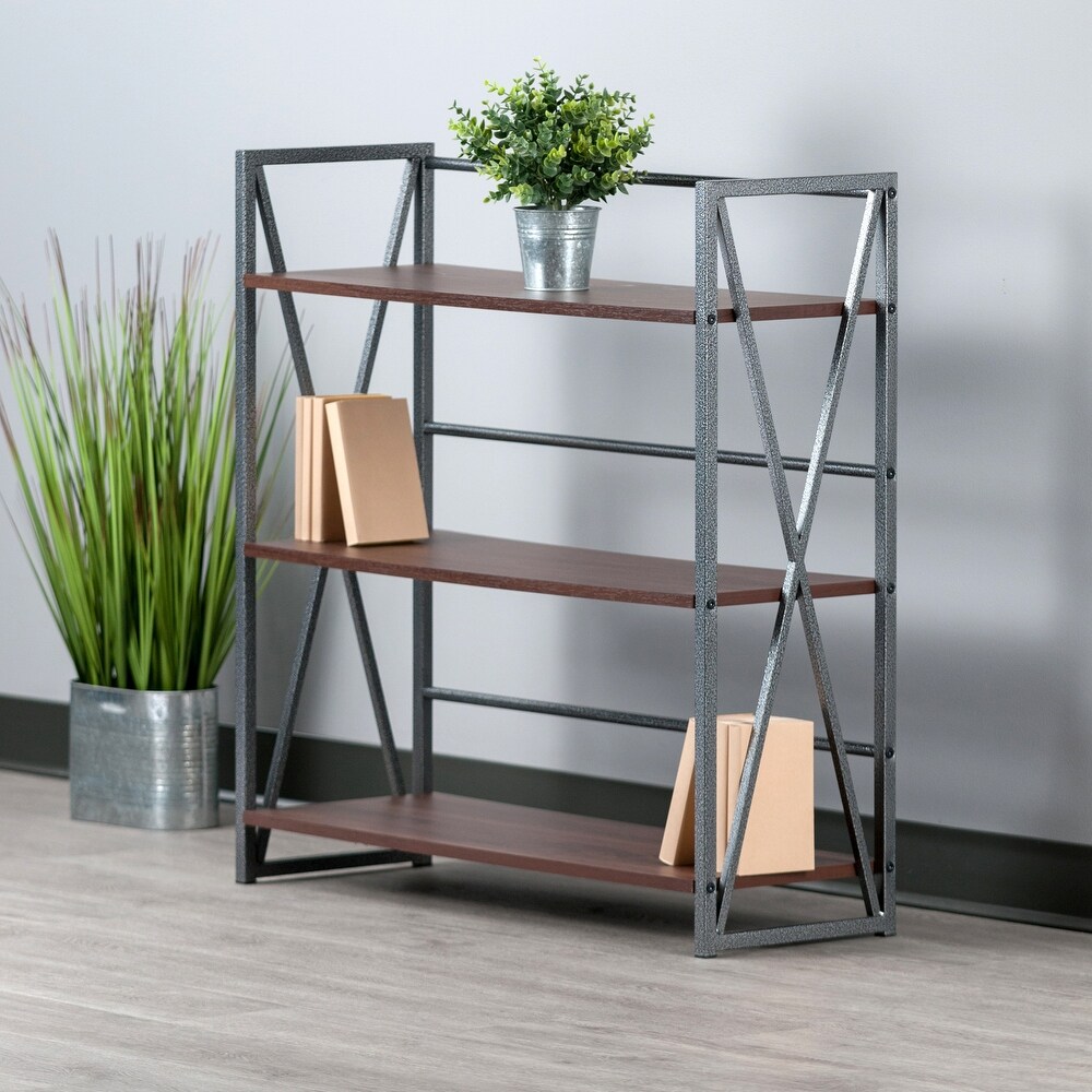 Isa 3/4/5 Tier Shelf  Graphite and Walnut