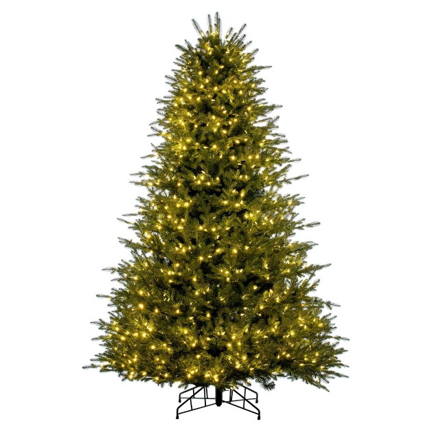 Georgian Fraser Fir Artificial Pre-lit Christmas Tree With Folding Metal Tree Stand