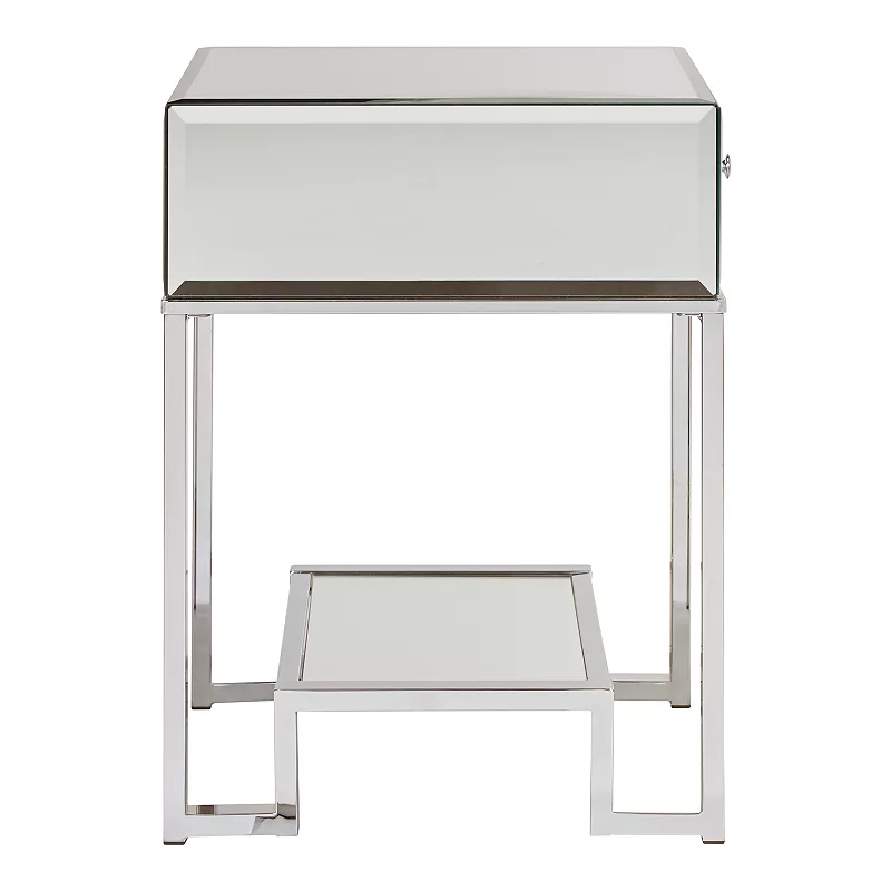 HomeVance Mirrored End Table