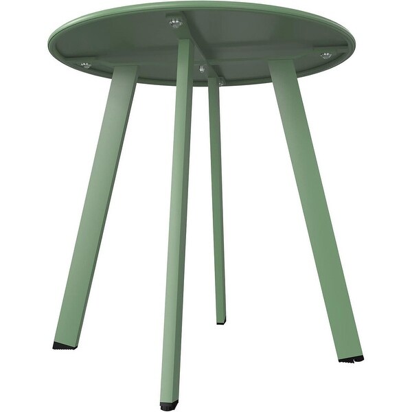 Grand patio Outdoor Side Table Round End Table with Square Feet Small Accent Table Great for Patio Balcony