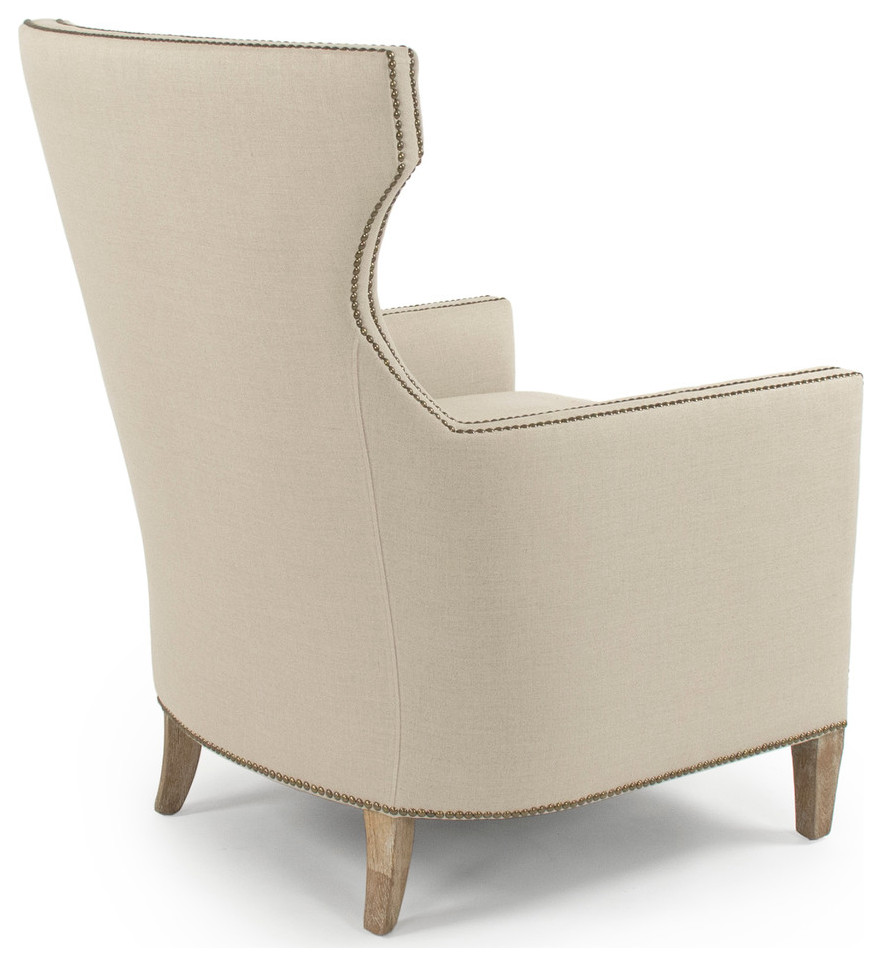 Aldrich Club Chair  Natural Linen   Transitional   Armchairs And Accent Chairs   by Zentique  Inc.  Houzz