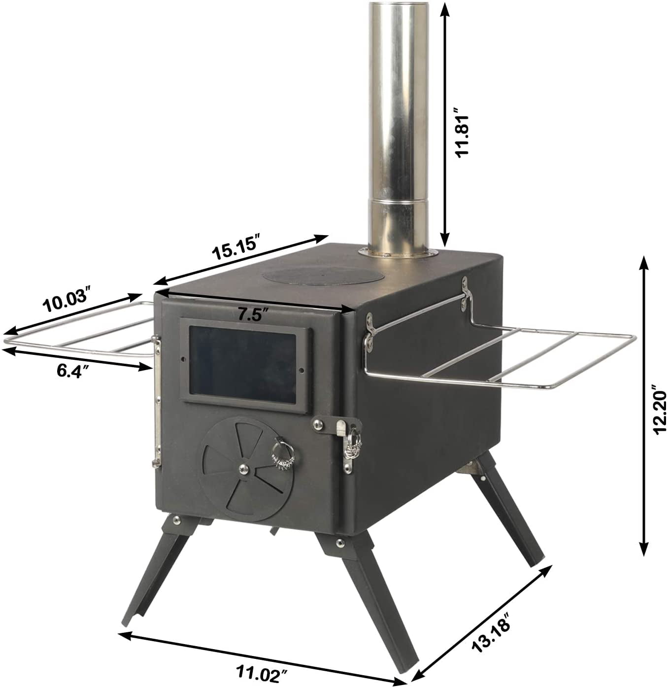 LAZZO Portable Tent Wood Stove with Pipe