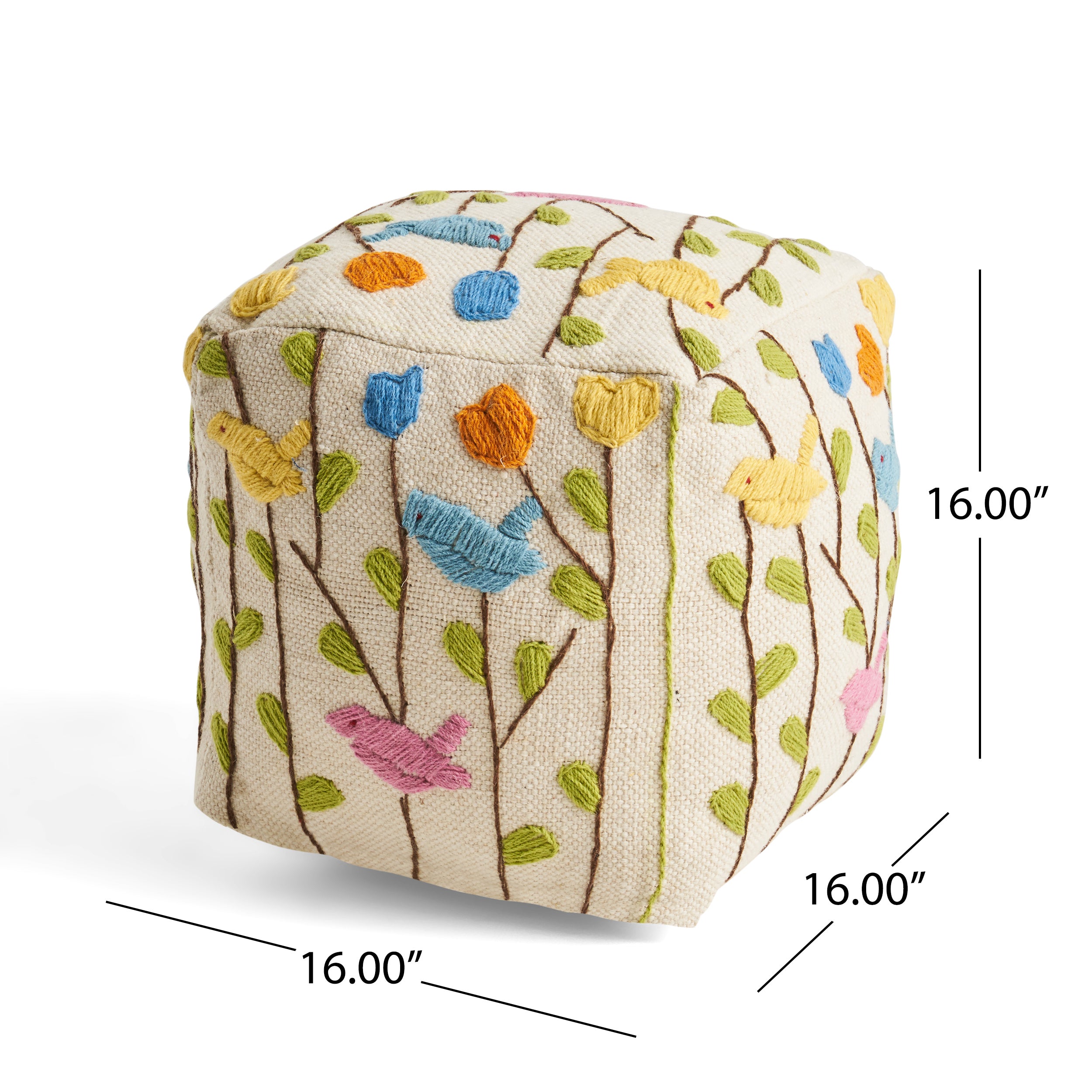 Zeki Boho Wool Ottoman Pouf