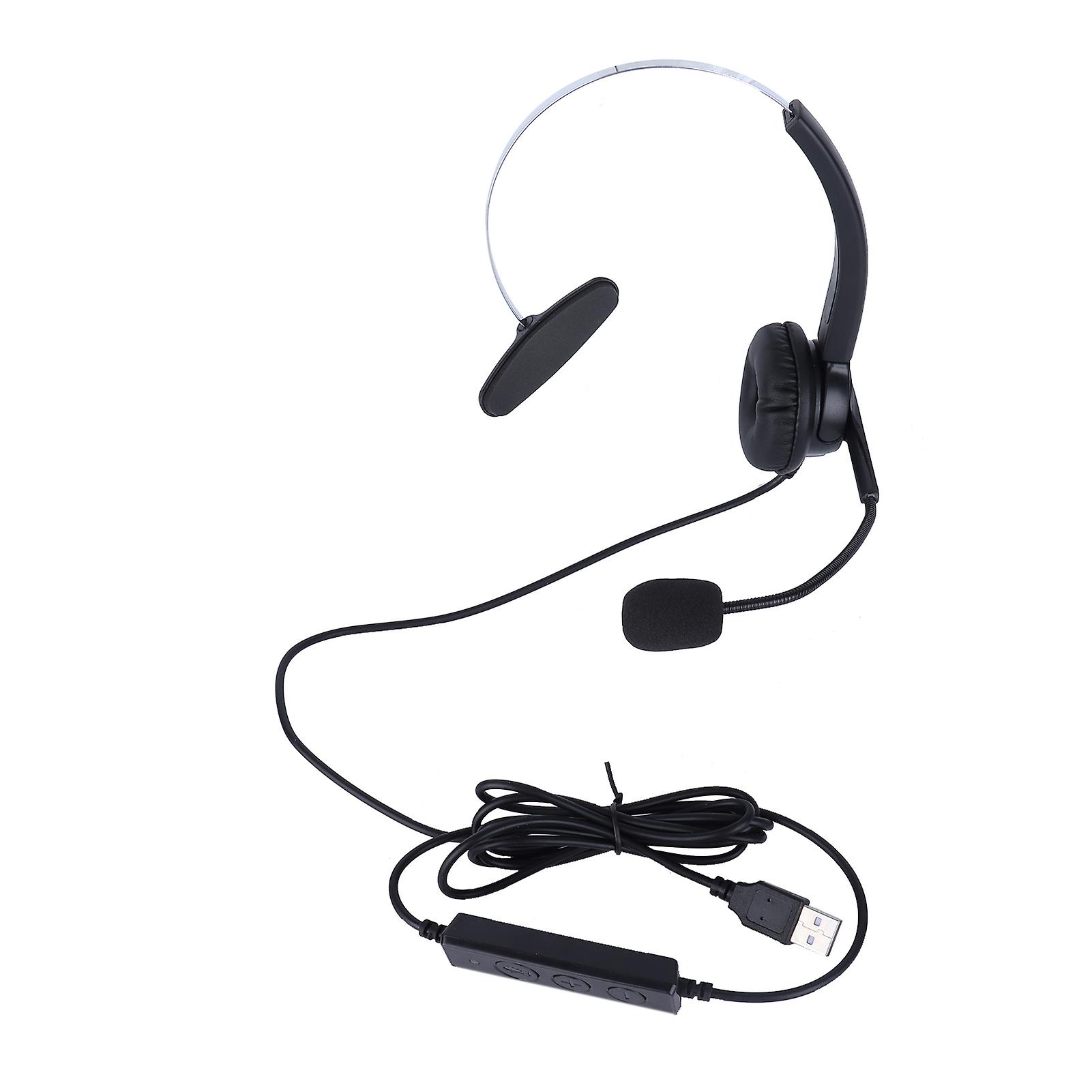 Vh530usb Telephone Headset Adjustable Single Ear Headphone With Noise Cancelling Microphone