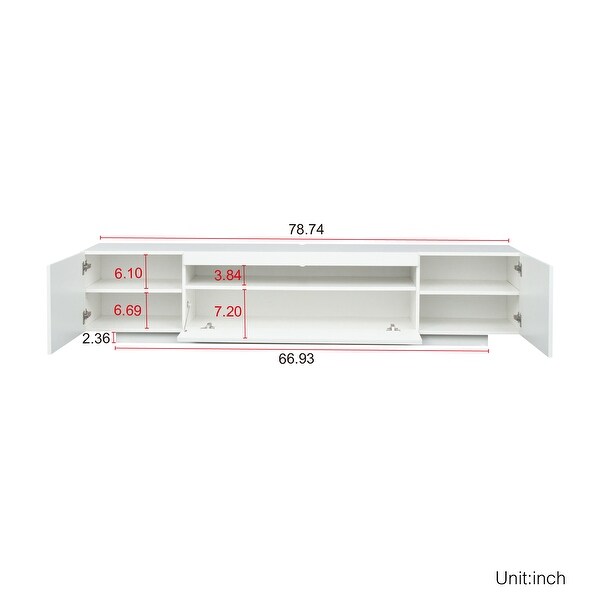 TV Stand with LED Lights and Storage Drawers，Entertainment Center Media Console Table for Living Room