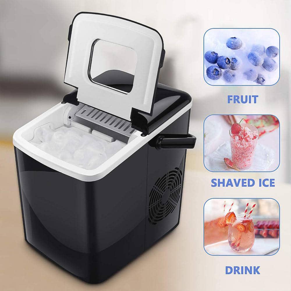 26 lbs Countertop Portable Ice Maker Machine in Black