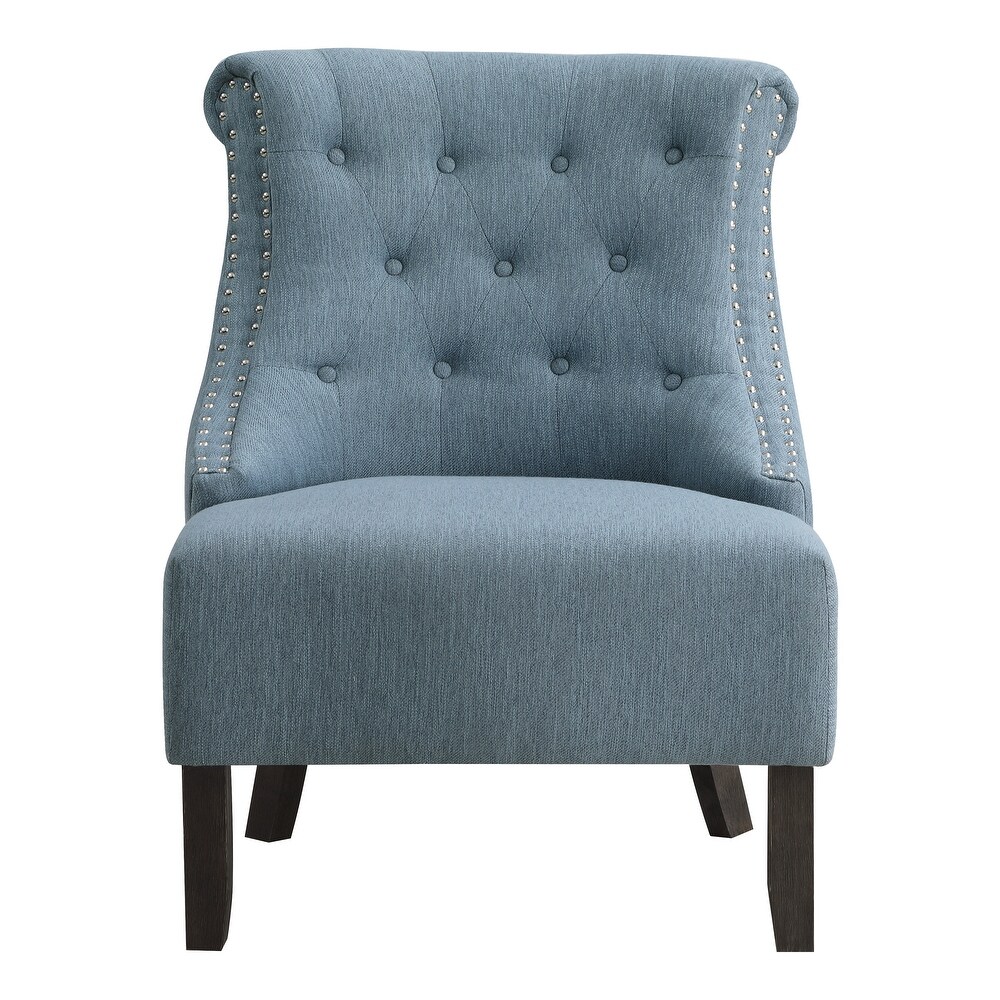 Evelyn Tufted Chair with Grey Wash Legs