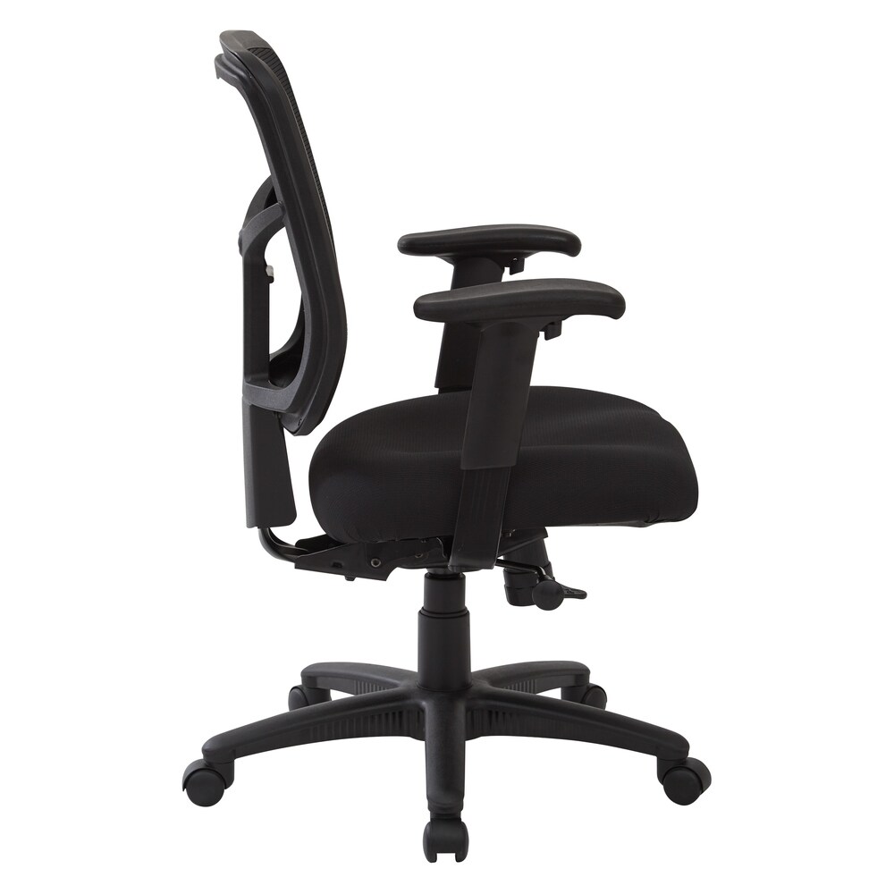 Black Mesh Back with Dove Black Fabric Seat Chair  2 to 1 Synchro Tilt