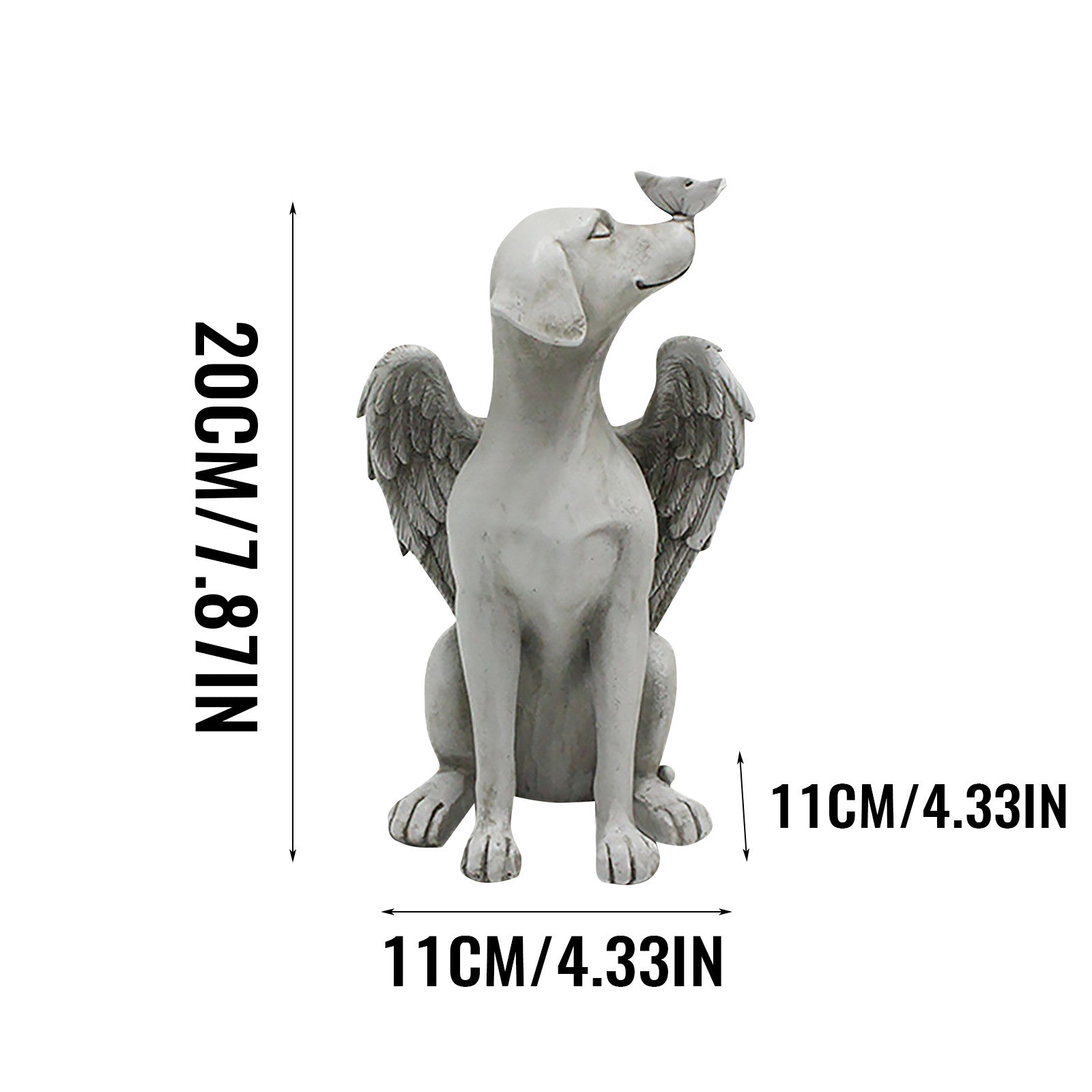 PoypyozzZ Resin Angel Dog Statue Model Yard Garden Art Ornament Sculpture Artificial Decoration