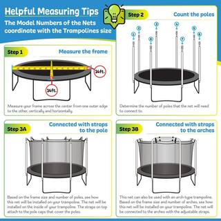 Upper Bounce Machrus Trampoline Enclosure Net for 12 ft. Round Frames with Adjustable Straps Using 8 Poles or 4 Arches Net Only UBNET-12-8-IS