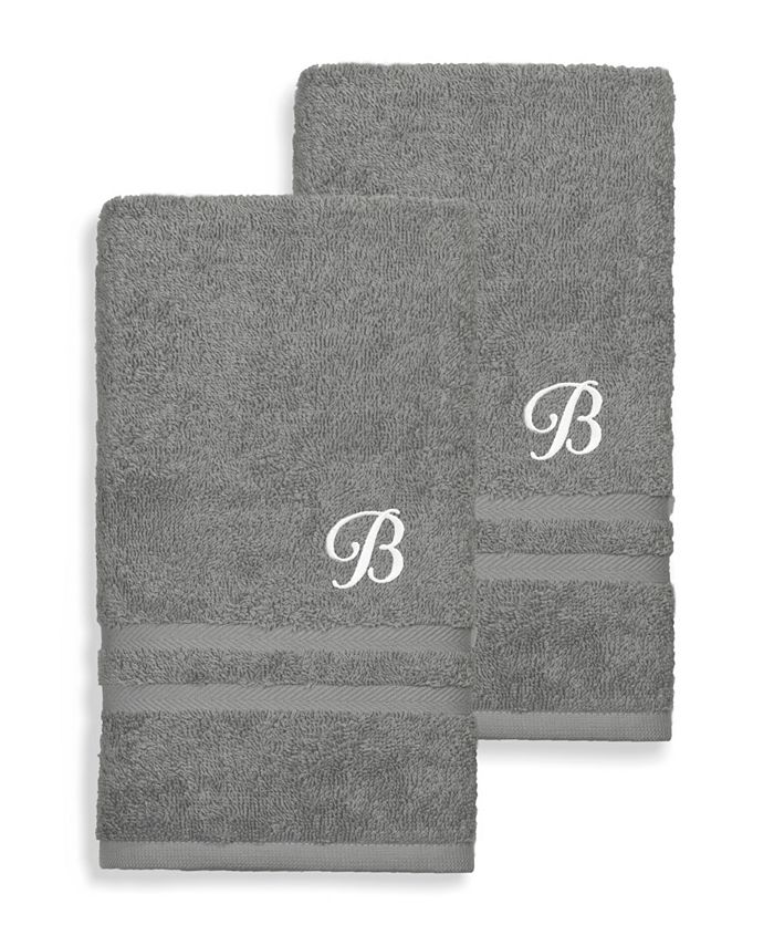 Linum Home Textiles Turkish Cotton Personalized Denzi Gray Towel Collection