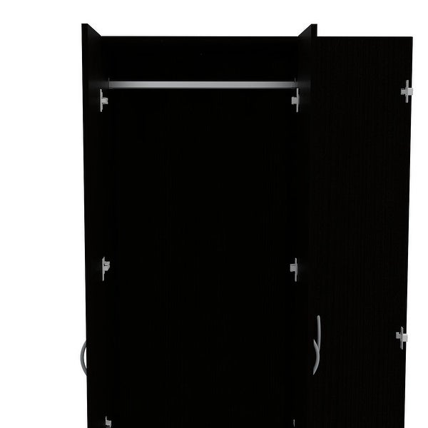 Bosko 3 Doors Armoire， 2 Drawers， 4 Shelves， Metal Rod - - 34518435