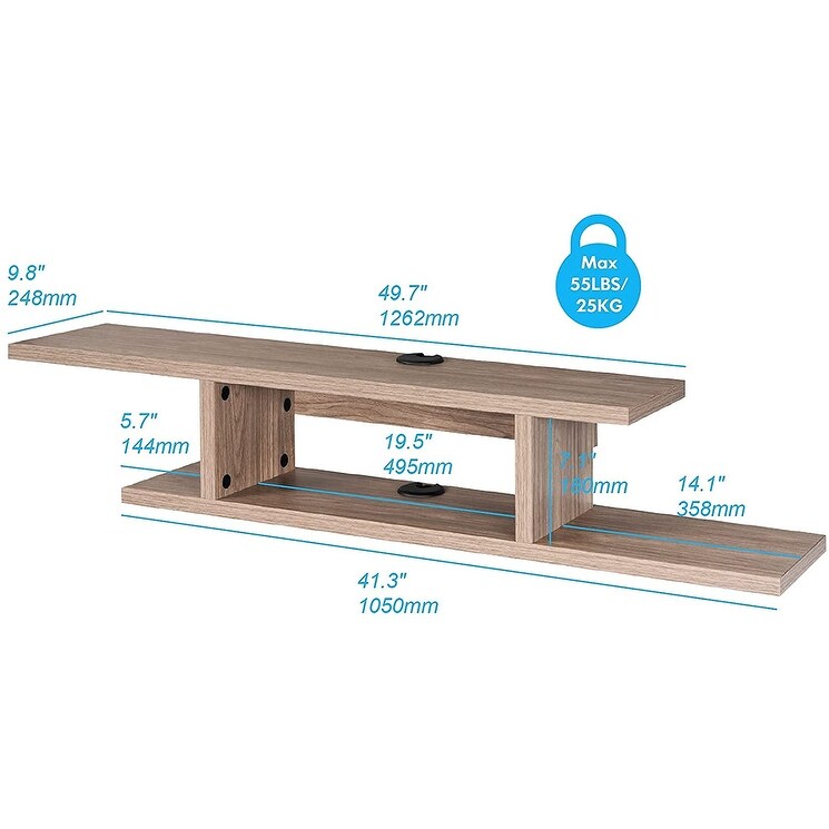 Floating Wall Mounted TV Stand Component Shelf   49.7