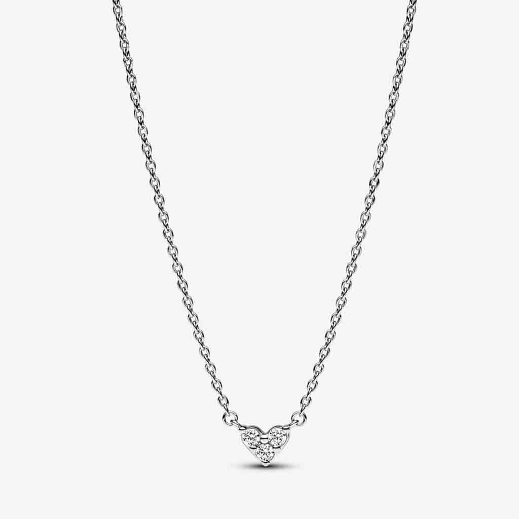 PANDORA  Triple Stone Heart Collier Necklace