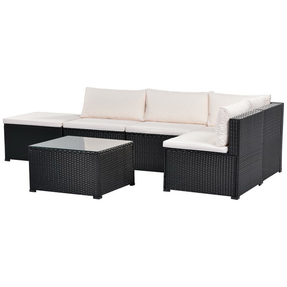 go 6 Piece Outdoor Furniture Set with PE Rattan Wi...