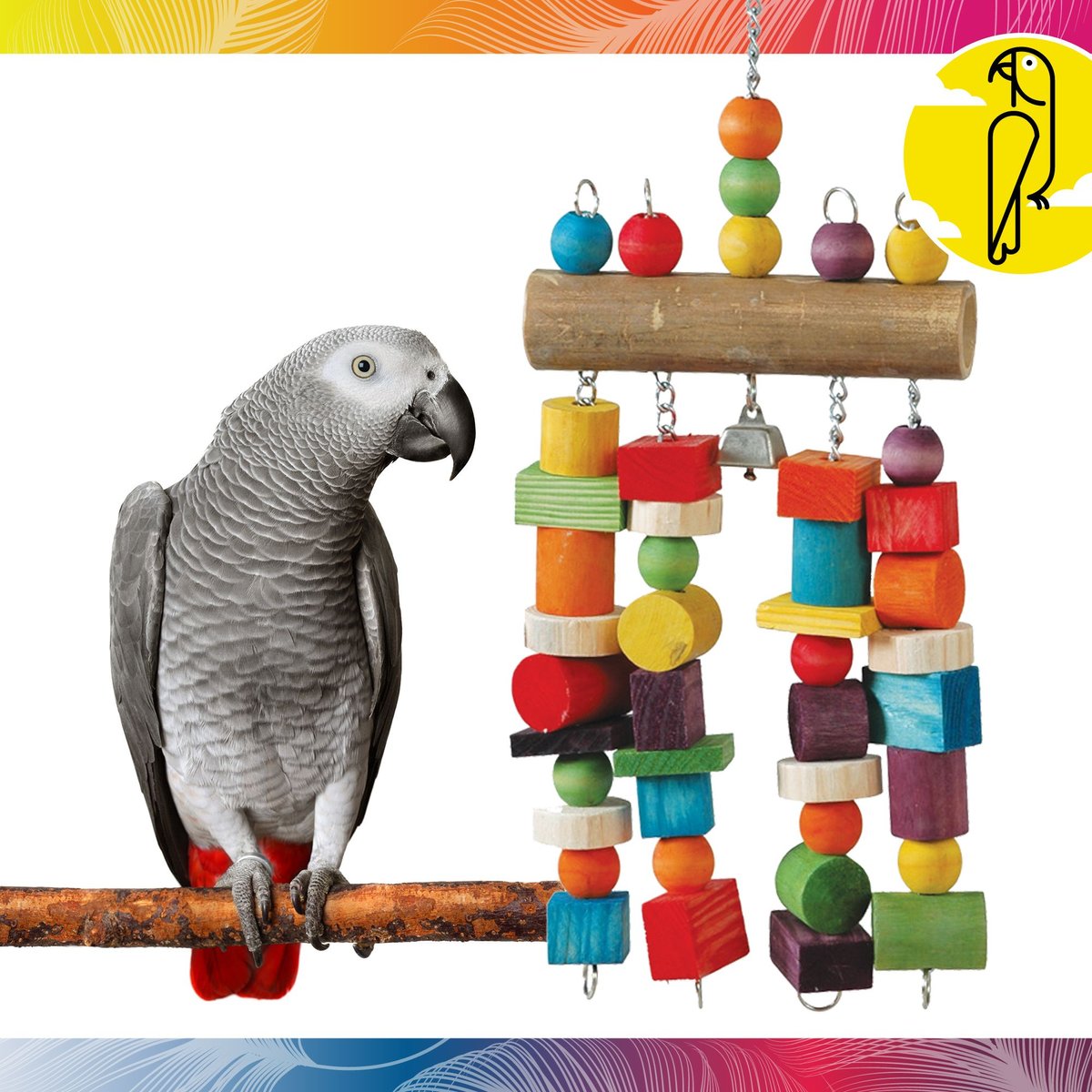 Caitec Featherland Paradise Bamboo Log Bird Toy