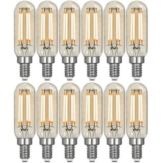 Feit Electric 40-Watt Equivalent T6 Dimmable Straight Filament Clear Glass E12 Candelabra Vintage LED Light Bulb Warm White (12-Pack) T640CLVGLEDHDRP43