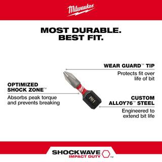 MW SHOCKWAVE Impact Duty Alloy Steel Screw Driver Bit Set with Carabiner (75-Piece) 48-32-4489