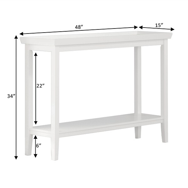 Ledgewood Console Table with Shelf， White