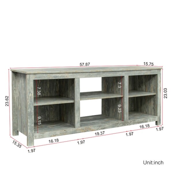 TV stand furniture with 4 storage compartments and 1 shelf cabinet