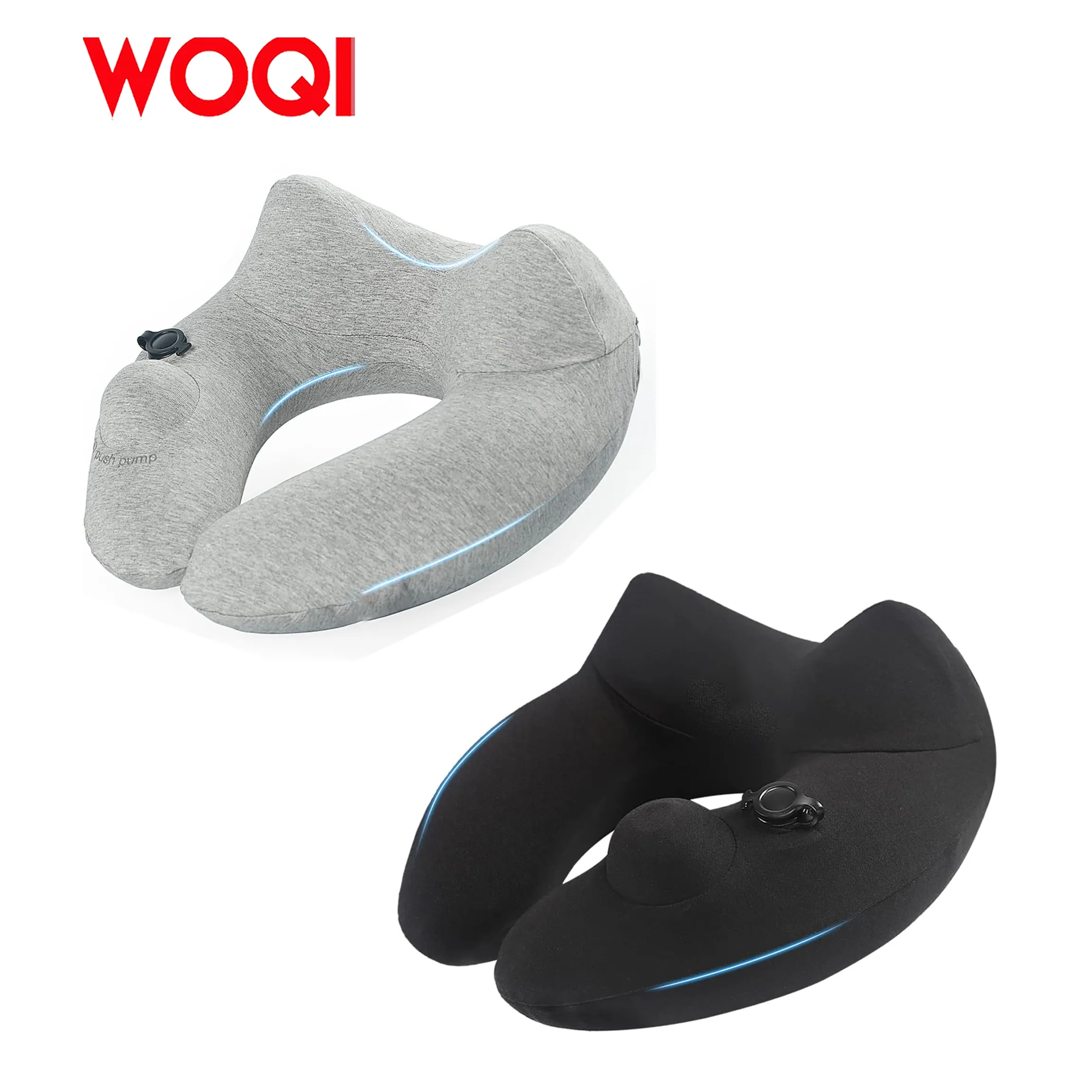 WOQI Travel Inflatable Pillow  Aircraft Neck Pillow  Support Pillow Ultra Lightweight Portable Pillow Travel Supplies