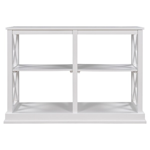 Console Table with 3-Tier Open Storage Spaces and 