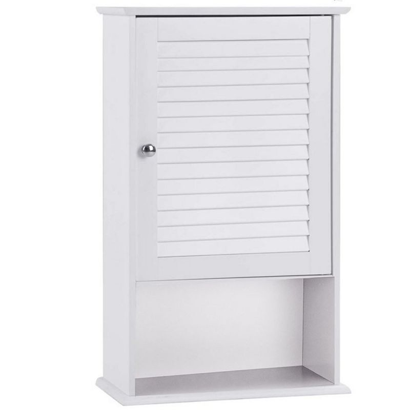 Hivago Bathroom Wall Mount Storage Cabinet Single Door with Height Adjustable Shelf