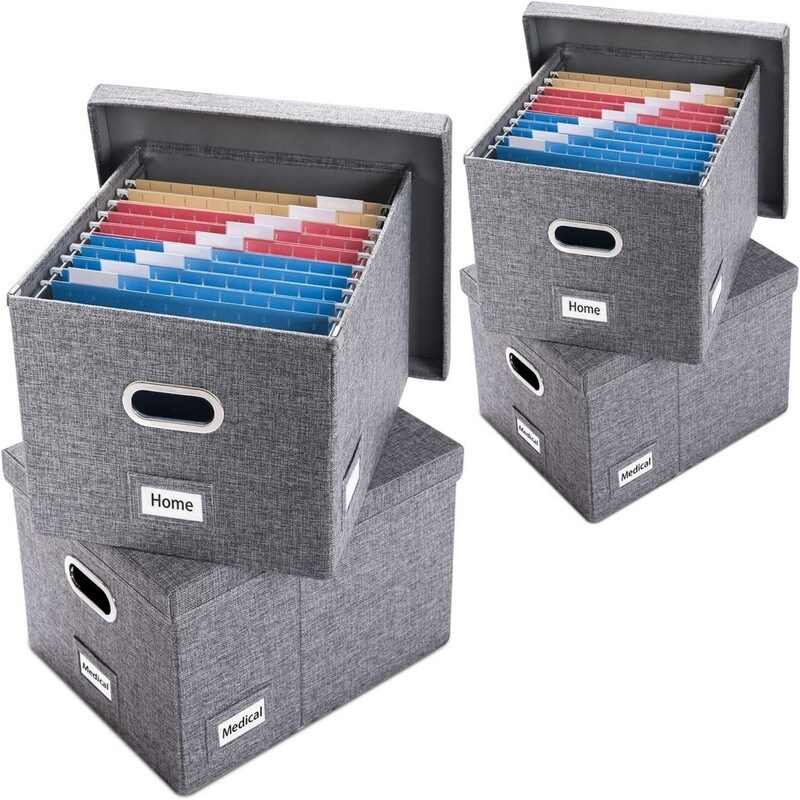 File Organizer Box   Set of 4 17.1x14x11.1 inch