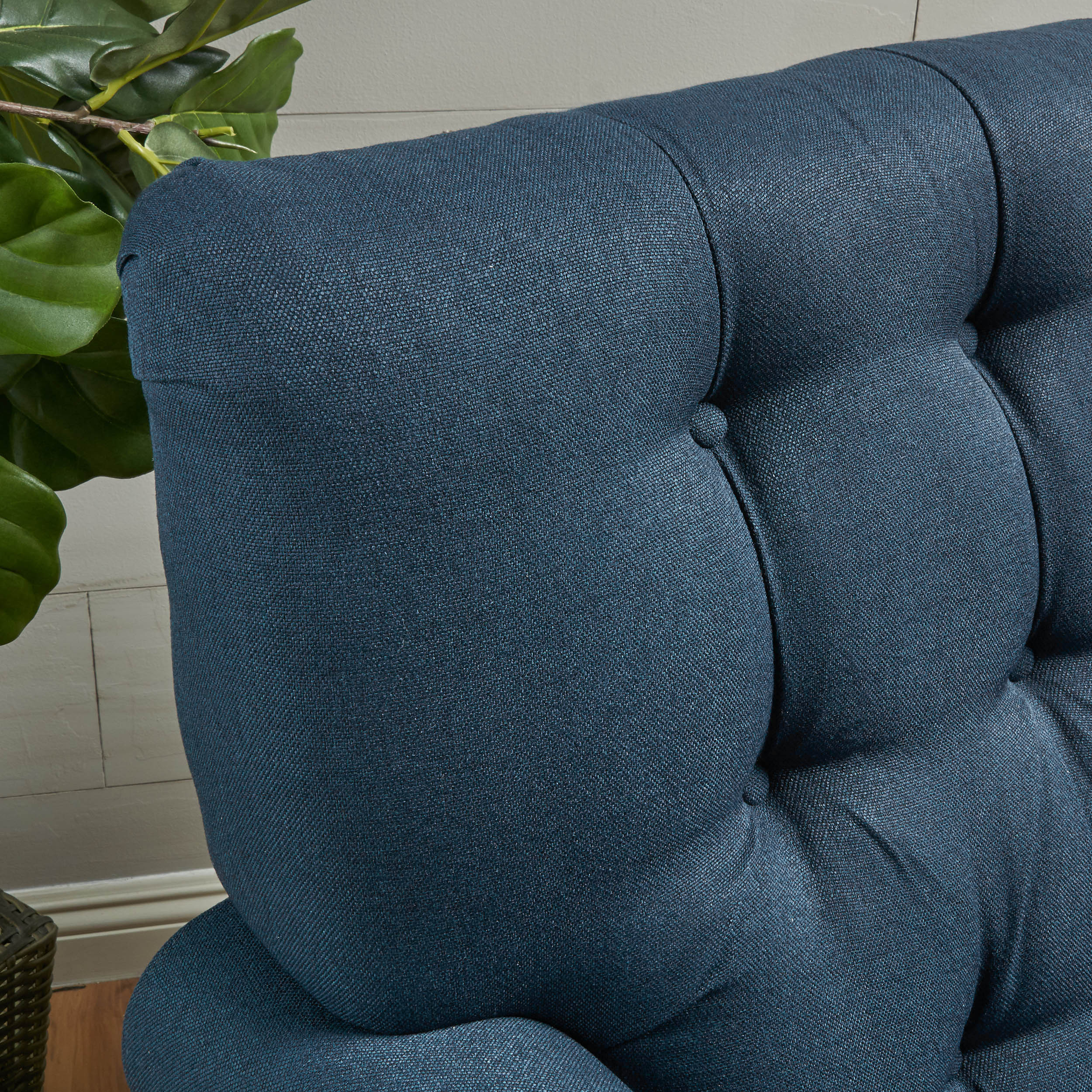 Arielle Plush Tufted Back Fabric Club Armchair