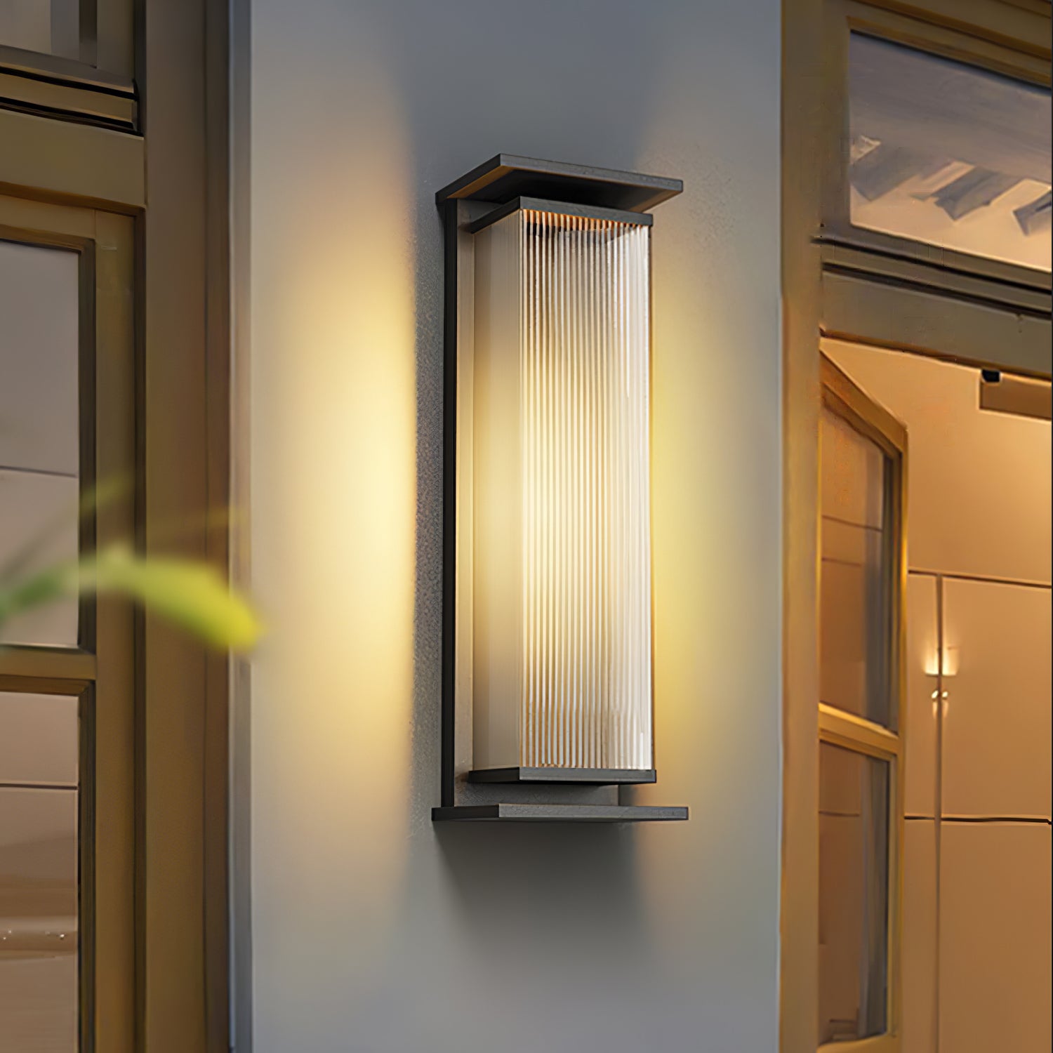 Rectangular Box Solar Outdoor Wall Lamp