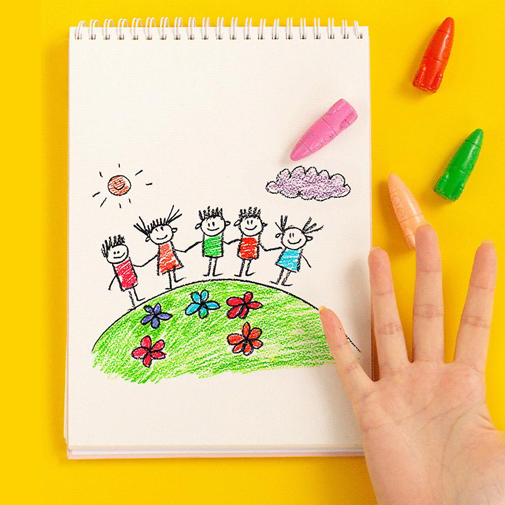 12 Colors Crayon Rocket Head Shape Children No Dirty Hands Crayons Toddler Painting Graffiti Color Pens Easy To Hold