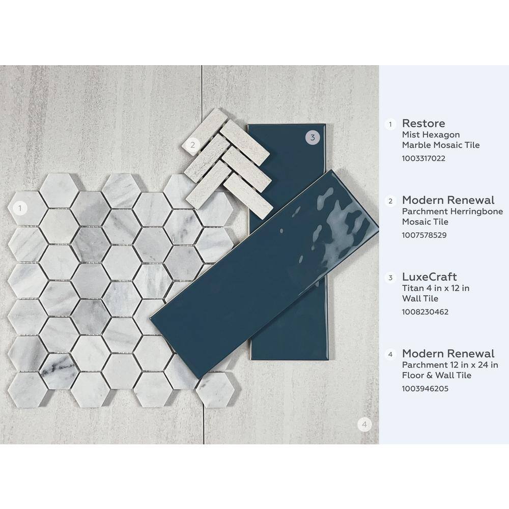 Daltile Modern Renewal Parchment 9 in. x 12 in. Glazed Ceramic Herringbone Mosaic Tile (6 sq. ft.Case) MR2013HERHD1P2