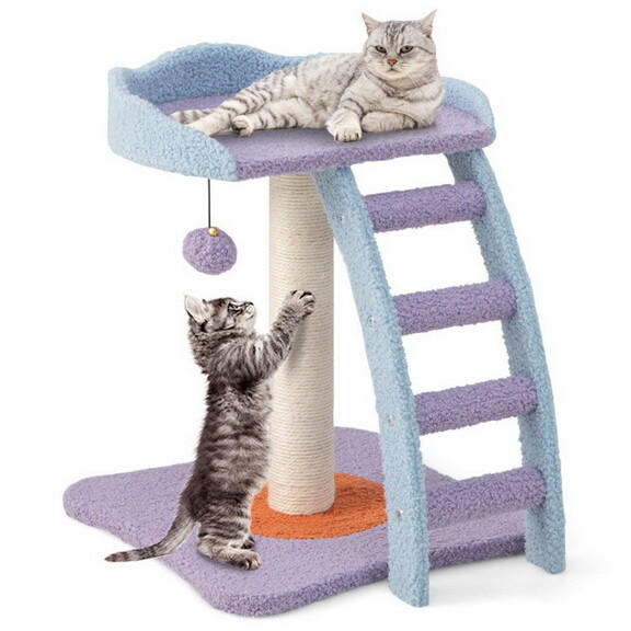 Costway 53149627 19 Inch Mohair Plush Cat Tree wit...