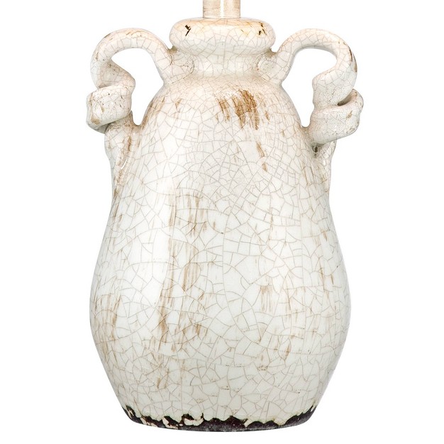 High Set Of 2 Crackled Ivory Glaze Ceramic Beige Bell Shade For Bedroom Living Room Bedside