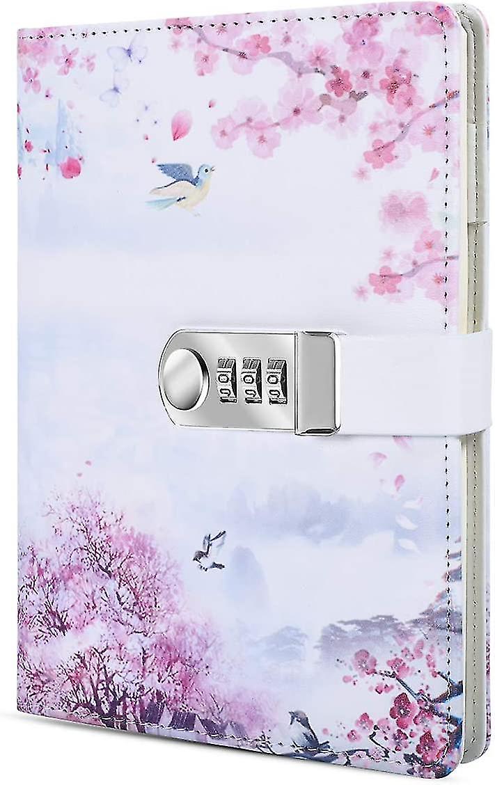 A5 Creative Password Lock Journal Pu Leather Combination Lock Diary Locking Journal Diary (style 4)