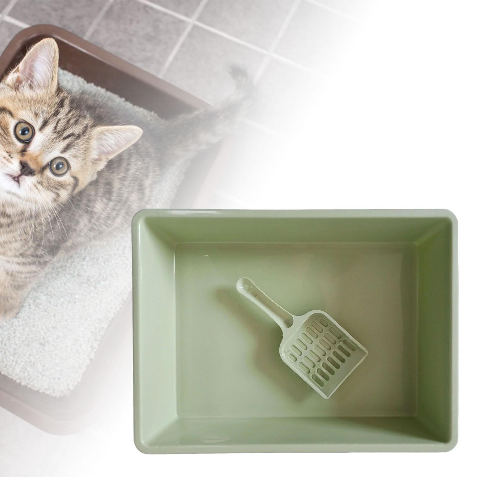 Cat litter Box Toilet Pet Litter Tray Bedpan Easy to Clean Container Pan with for Small Animals Puppy Kitten Kitty Green