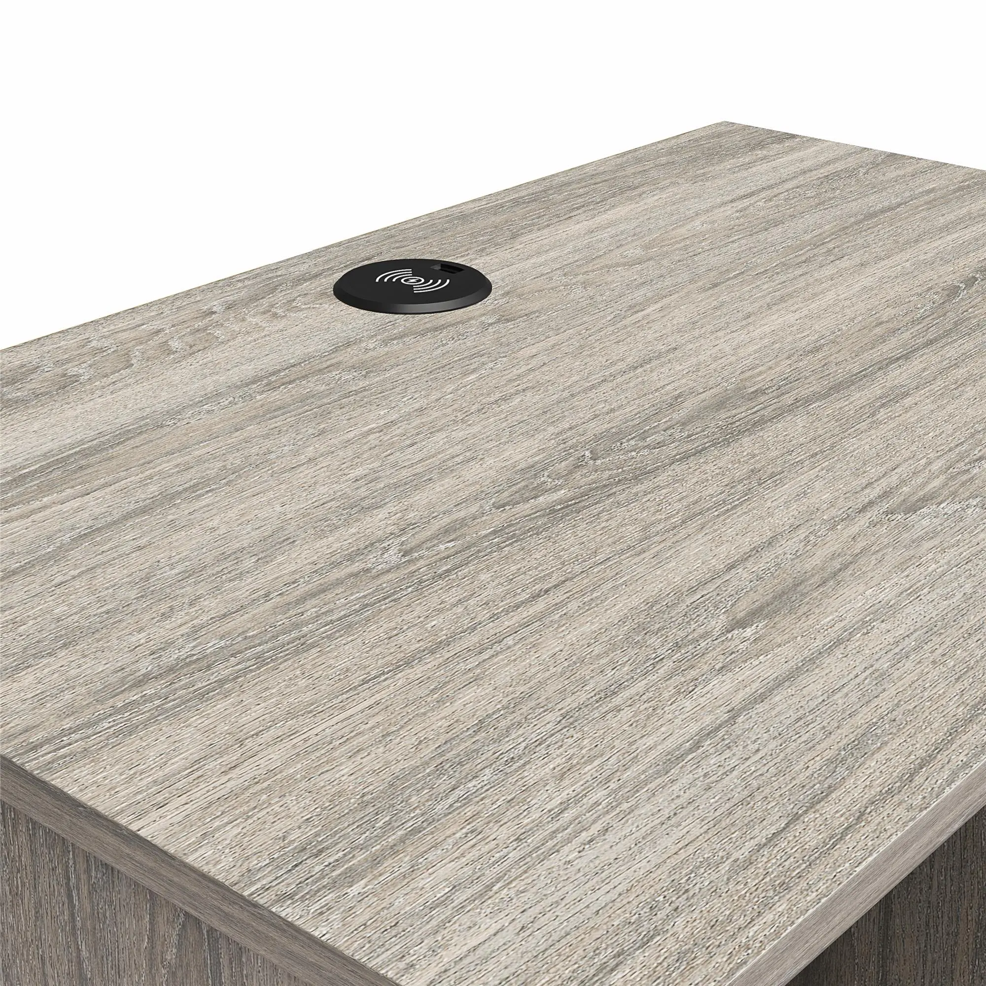 Kalissa Gray Oak Nightstand with Wireless Charger