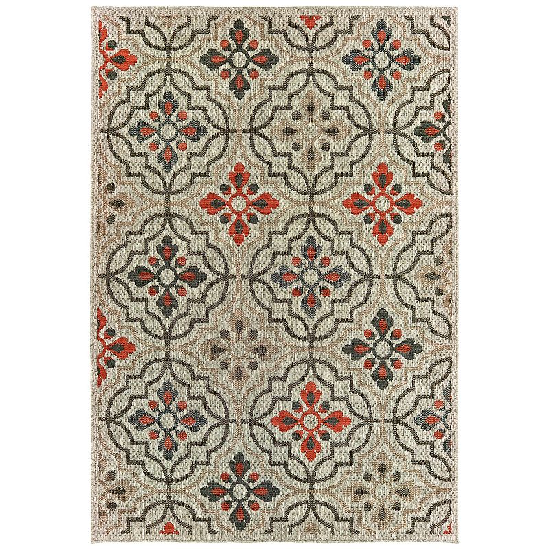 StyleHaven Lafayette Quatrefoil Panel Indoor Outdoor Rug