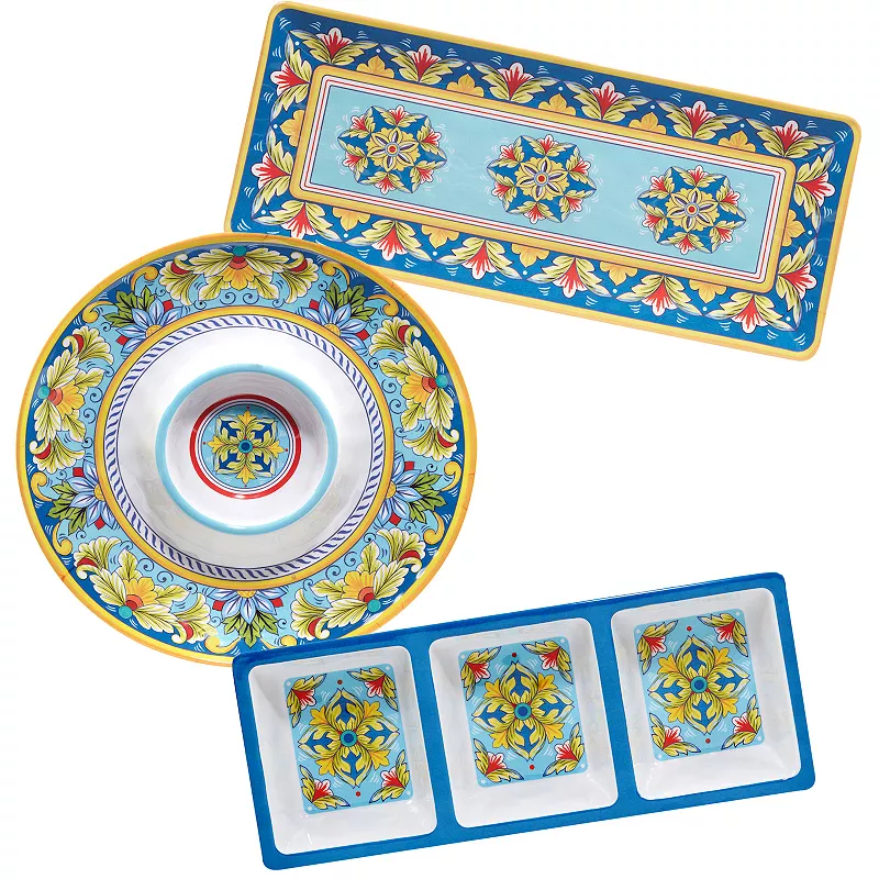 Certified International Palermo 3-pc. Melamine Hostess Set